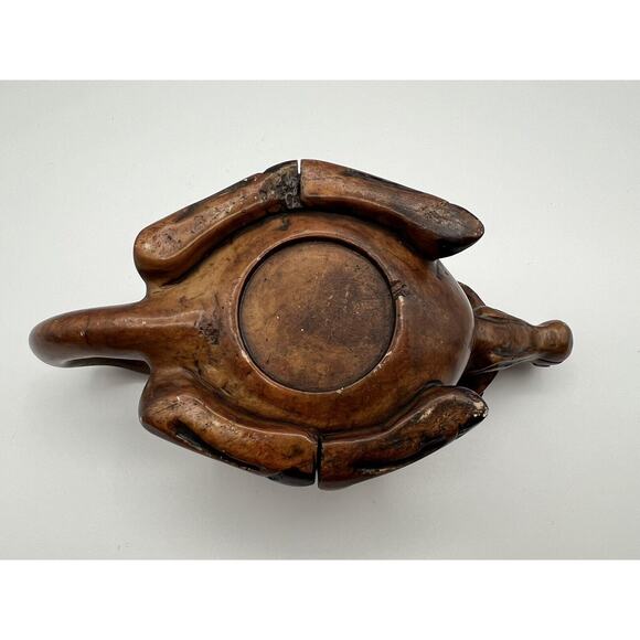 Hand Carved Chinese Brown Stained Soapstone Water Buffalo Lidded Creamer - Picture 14 of 14